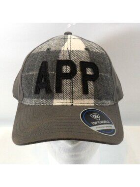 Top Of The World APP Hat Cap Black Gray Plaid